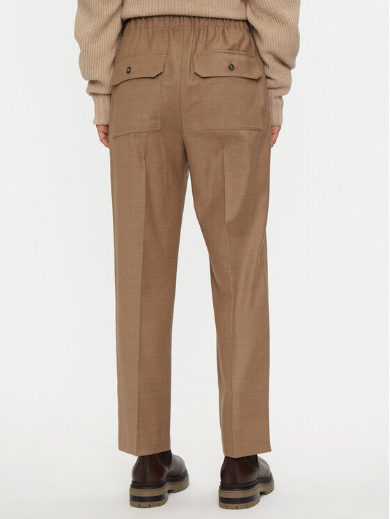 Weekend Max Mara Weekend Max Mara Medžiaginės kelnės Hateley 2425136052 Smėlio Regular Fit
