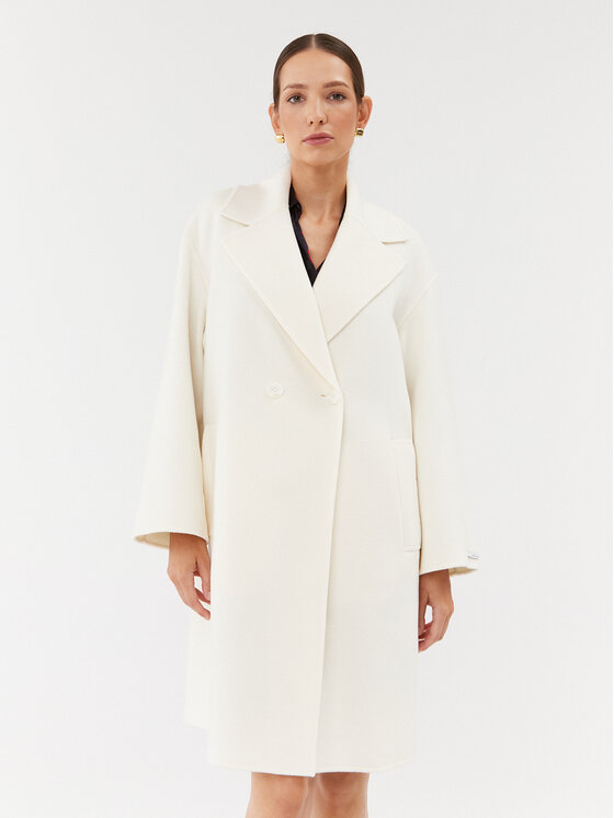 Marella Marella Cappotto di lana Nandina 2330160838200 Écru Regular Fit