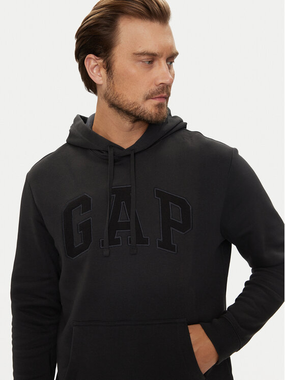 Gap Gap Majica dugih rukava 867073-29 Crna Regular Fit