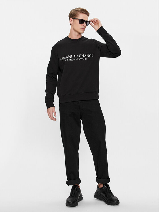Armani Exchange Bluza 8NZM88 ZJKRZ 1200 Czarny Regular Fit | Modivo.pl