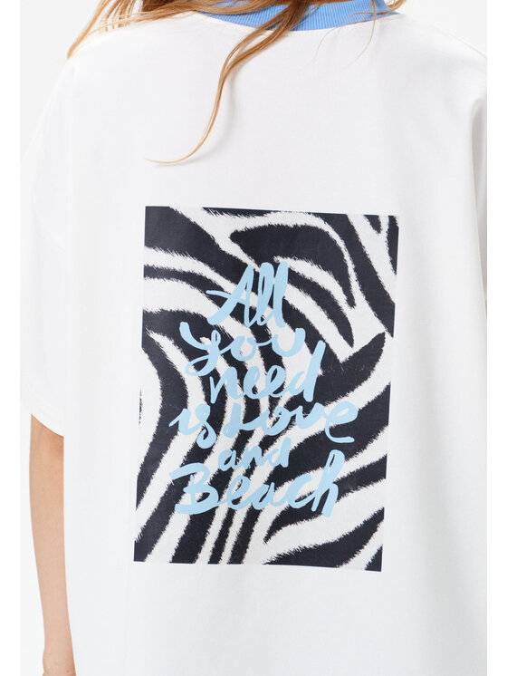 Mirons Mirons T-Shirt Print Biały Regular Fit