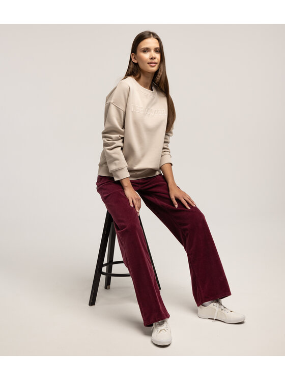 Lee Cooper Lee Cooper Spodnie materiałowe LUNAR CORD Czerwony Wide Leg