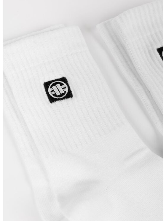 PITBULL PITBULL Skarpety długie High Ankle Logo Biały