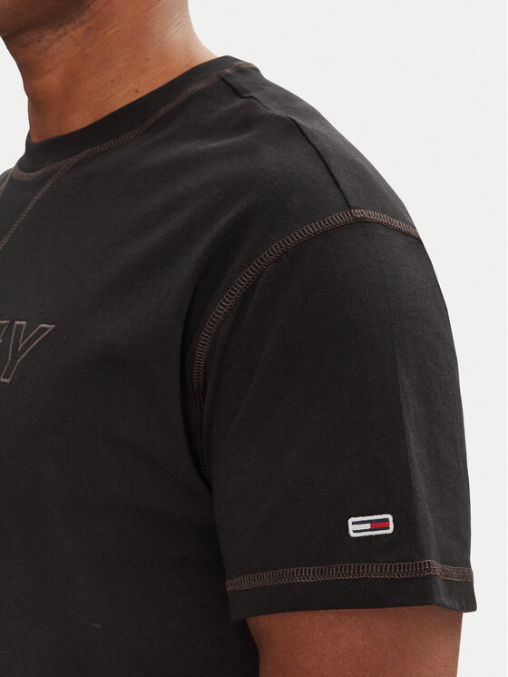 Tommy Jeans Tommy Jeans Tricou Tonal Crest DM0DM20805 Negru Relaxed Fit