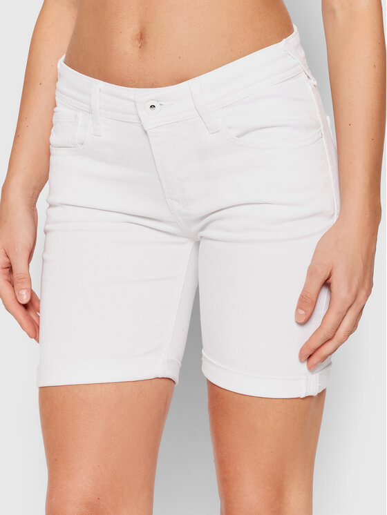 Pepe Jeans Pantaloncini di jeans Poppy Pride PL800910 Bianco Regular Fit •  Modivo.it