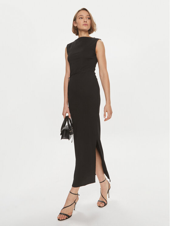 Calvin Klein Calvin Klein Sukienka letnia Crinkled K20K206545 Czarny Regular Fit