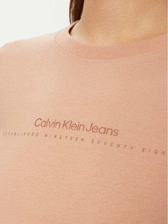 Calvin Klein Jeans Calvin Klein Jeans Póló Institutional Graphic J20J224990 Bézs Slim Fit