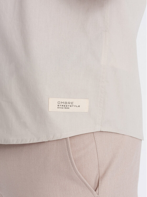 Ombre Ombre Koszula OM-SHSS-0168 Écru Regular Fit