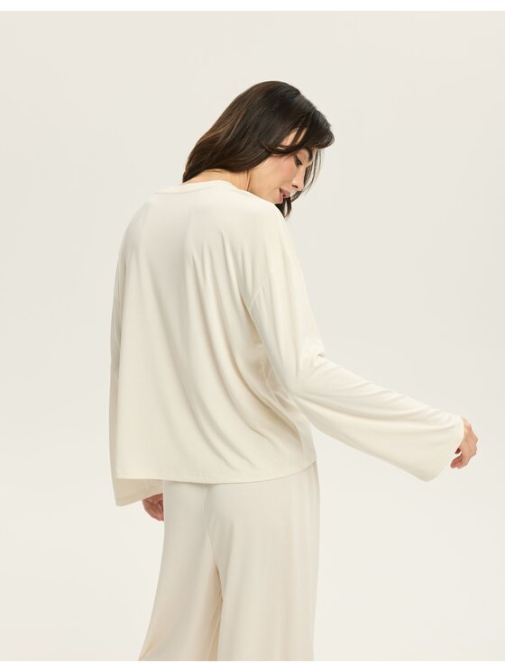 Esotiq Esotiq Longsleeve 43517 Biały Loose Fit