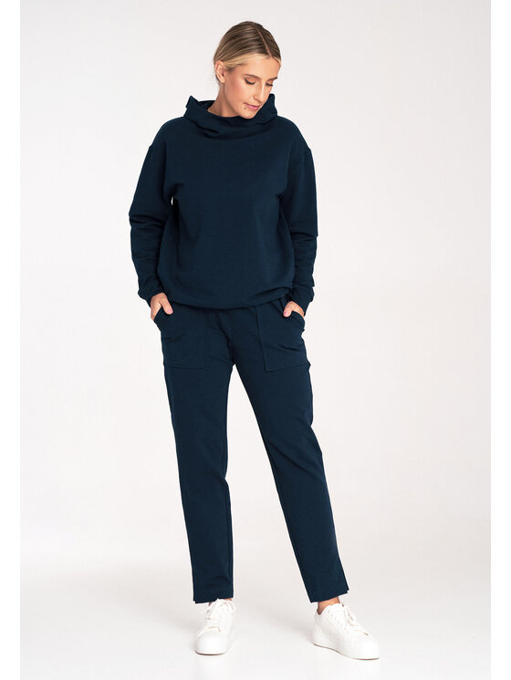 FIGL FIGL Mikina M1034 Tmavomodrá Regular Fit