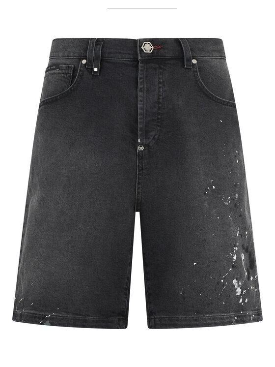 PHILIPP PLEIN PHILIPP PLEIN Szorty jeansowe 29790 Czarny Regular Fit