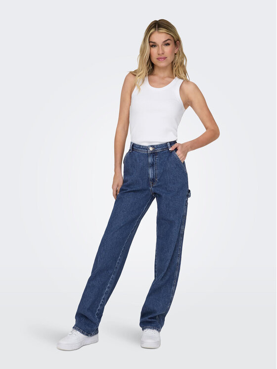 ONLY ONLY Blugi 15271792 Albastru Straight Fit