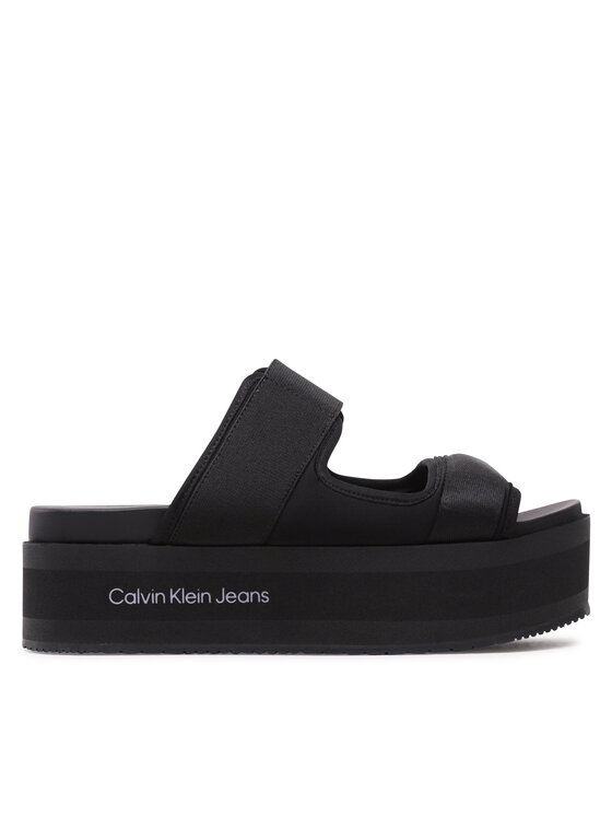 calvin klein jeans mules / sandales de bain flatporm sandal webb yw0yw01074 noir