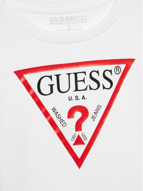 Guess Guess Μπλούζα N73Q10 KAUG0 Λευκό Regular Fit