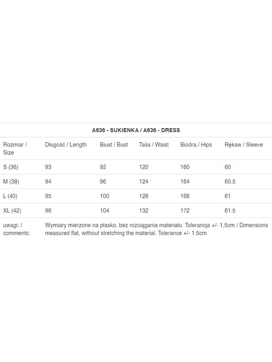Awama Awama Sukienka letnia A636 Czarny Basic Fit