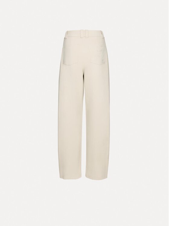 La Mania La Mania Kalhoty z materiálu CHAKA Béžová Basic Fit