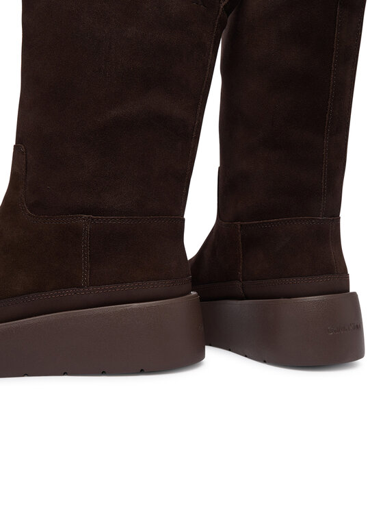 Calvin Klein Calvin Klein Snehule Flatform Mid Boot Suede Wl HW0HW03181 Hnedá