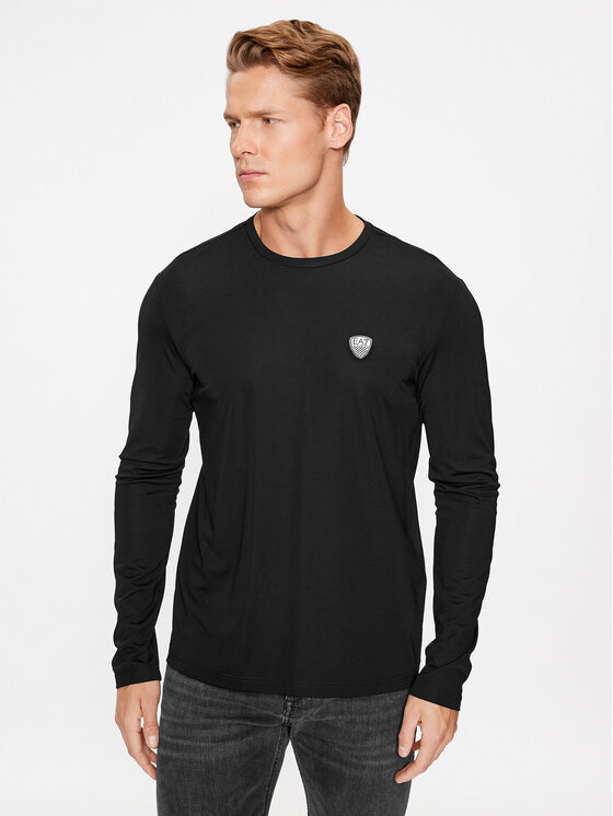 EA7 Emporio Armani S dlhými rukávmi 8NPT17 PJRGZ 1200 Čierna Regular Fit
