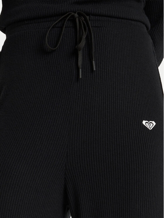 Roxy Roxy Παντελόνι φόρμας Rise & Vibe New Rib ERJNP03673 Μαύρο Relaxed Fit