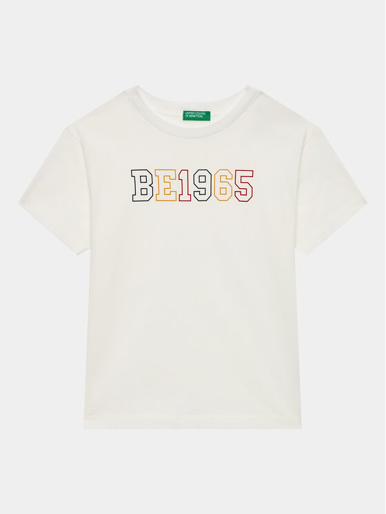 United Colors Of Benetton T-Shirt 3I1XC10D6 Biały Regular Fit