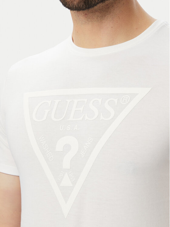 Guess Guess Majica M6YI71 K3745 Bela Slim Fit