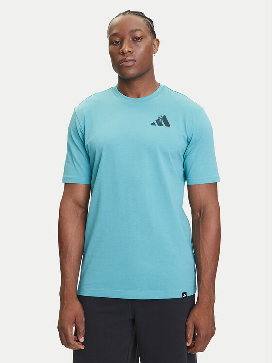 adidas adidas Marškinėliai Yay Sports Verbiage Graphic JY1830 Turkio Regular Fit