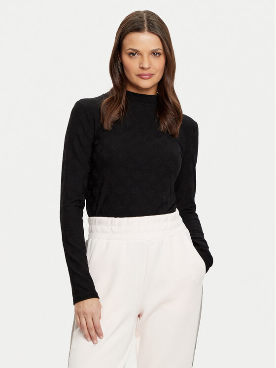 Guess Blúzka V5RI03 KCLG2 Čierna Regular Fit