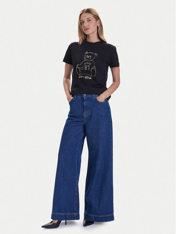 Guess Guess T-Shirt V5BI16 K8FQ4 Μαύρο Regular Fit