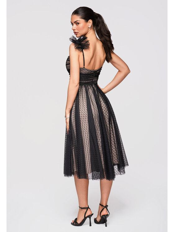 Ombre Ombre Sukienka wieczorowa LA-OM-DLR324 Czarny Slim Fit