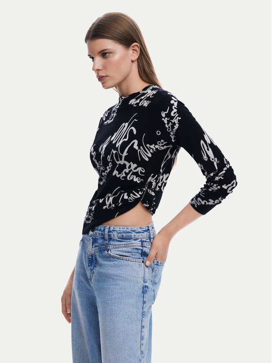 Desigual Desigual Sweater 25SWJF04 Fekete Regular Fit