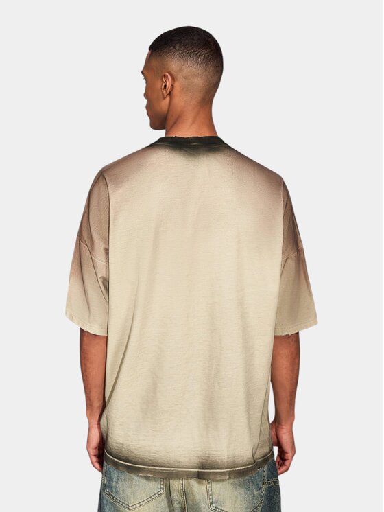 MADE BY SOCIETY MADE BY SOCIETY T-Shirt TRICOU BARBATI "CHANGE A LIFE" - T17457 Beżowy Basic Fit