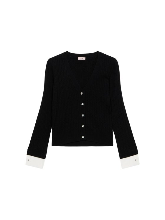 Oltre Oltre Cardigan M332J005072N033 Nero Slim Fit