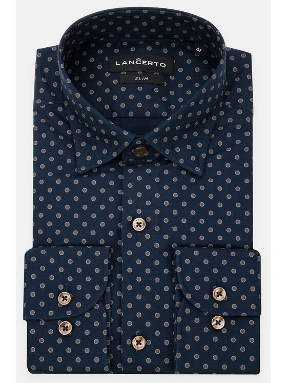 Lancerto Lancerto Koszula Caren KO073123000004 Granatowy Slim Fit