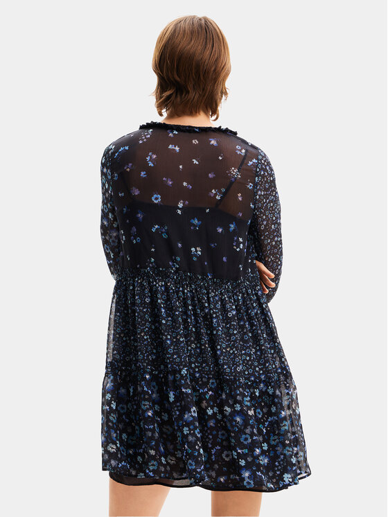 Desigual Desigual Vasarinė suknelė Doque 24SWVW20 Tamsiai mėlyna Relaxed Fit