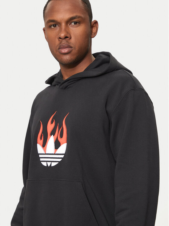 adidas adidas Majica dugih rukava Flames Logo IS0208 Crna Regular Fit