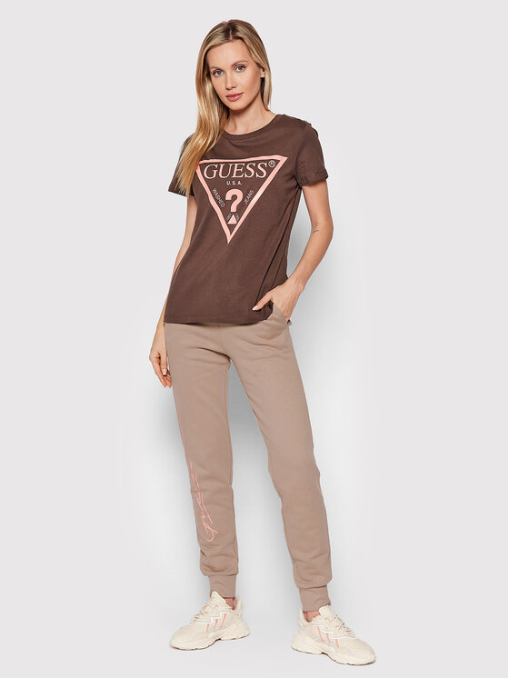 T-shirt V2RI13 K8HM0 Marrone Regular Fit