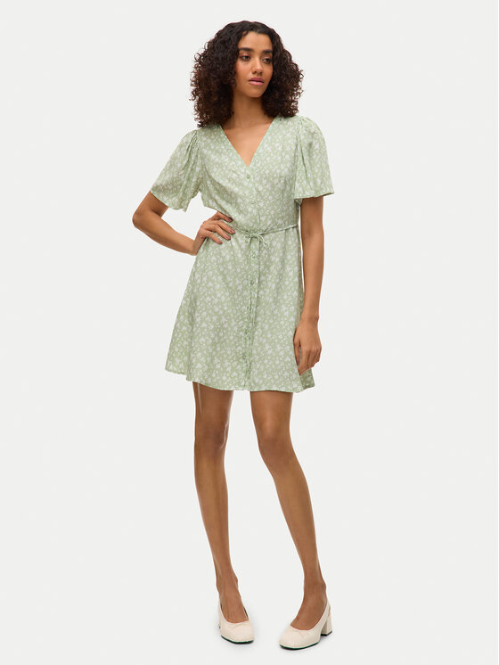 Vero Moda Vero Moda Letní šaty Alba 10292845 Zelená Regular Fit