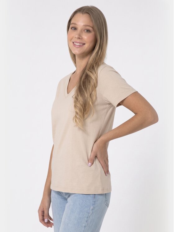 BASICLO BASICLO T-Shirt BSL-005-30 Beżowy Regular Fit