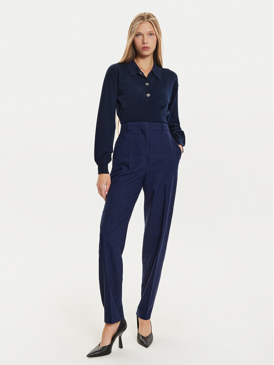 BOSS Boss Hlače iz tkanine Tabitha 50524037 Modra Regular Fit