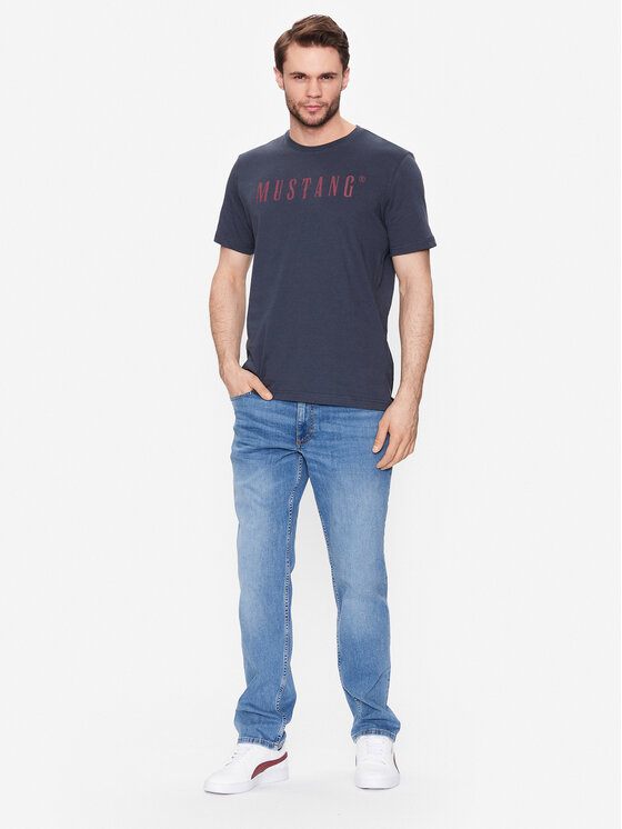 Mustang Mustang T-Shirt Alex 1013221 Granatowy Regular Fit