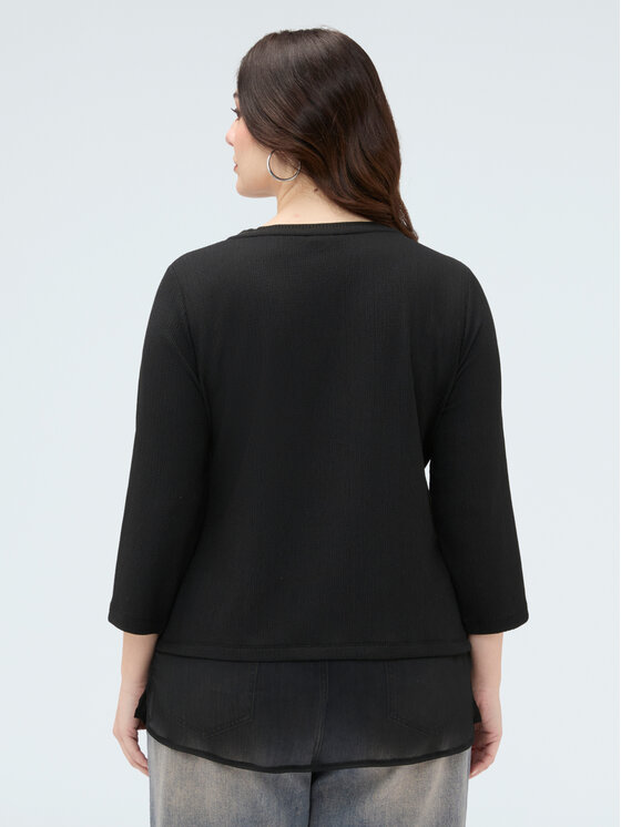 Fiorella Rubino Fiorella Rubino Bluzka G0BHL009204N033 Czarny Over Fit