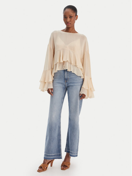 BOSS BOSS Блуза Bleja 50554050 Бежов Relaxed Fit