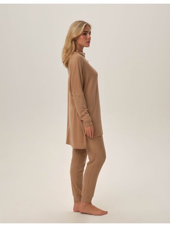 Esotiq Esotiq Bluza 42216 Beżowy Regular Fit