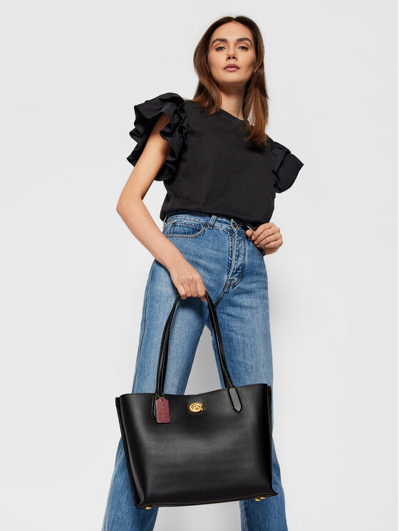 Coach Coach Handtasche Pbbl Willow Tote C0689 Schwarz