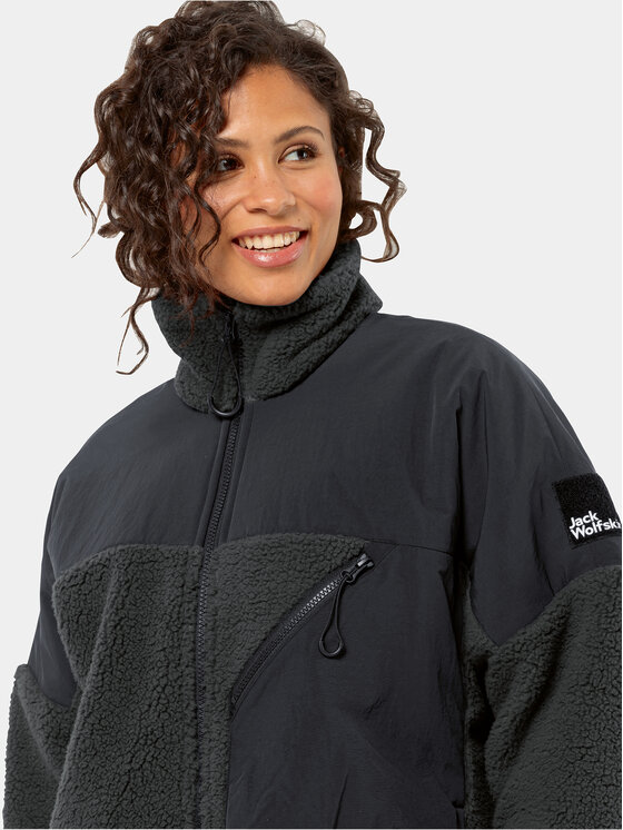 Jack Wolfskin Jack Wolfskin Флісовий реглан Maarweg Jkt 1711241 Сірий Regular Fit