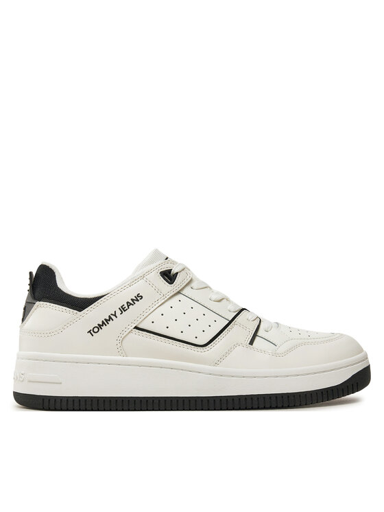 Tommy Jeans Snīkeri Tjm Basket Retro Cupsole Wl EM0EM01464 Balts