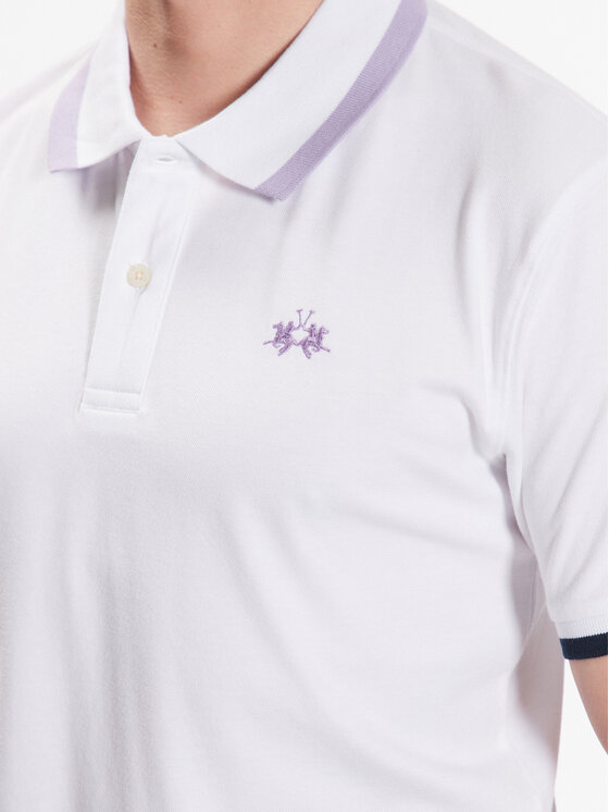 La Martina La Martina Polo särk VMP006 PK001 Valge Slim Fit