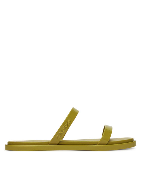 Calvin Klein Calvin Klein Şlapi Double Bar Slide - Jelly HW0HW02417 Verde