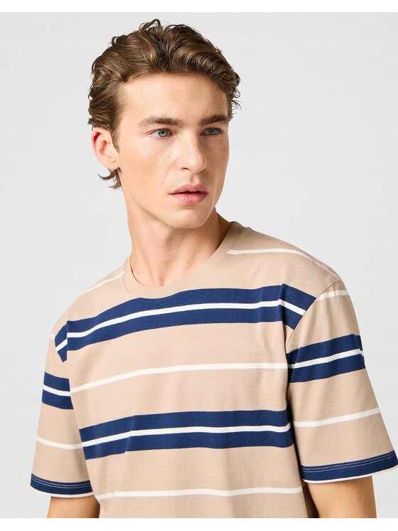 Wrangler Wrangler T-shirt Stripe Tee Beige Regular Fit