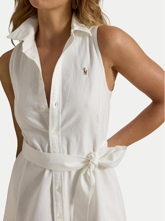 Polo Ralph Lauren Polo Ralph Lauren Srajčna obleka 211968897001 Bela Regular Fit